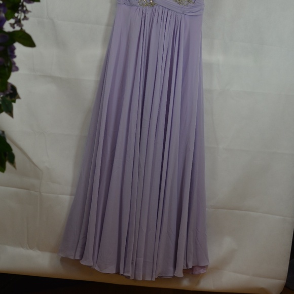Lilac Beaded Sequin Rhinestone Gown SZ 14 NWT - Picture 9 of 16